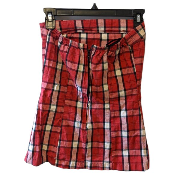 Vintage Y2K Tartan Plaid Strapless Top Picnic Cute Sirens Preppy Red Black Sz S - Picture 5 of 7